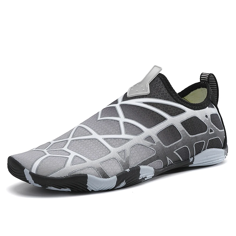 FANCYLEE Women Lightweight Mesh Water Shoes Cracked Print Aqua Sneakers for Beach Swim Yoga Non-slip Wading Footwear Size 36-41