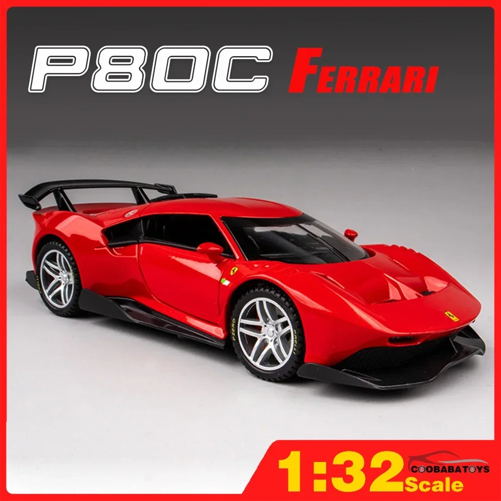 Scale 1/32 P80c F12 Metal Diecast Alloy Toys Cars Models Trucks For Boys Children Kids Vehicles Hobby&Collectibles 1:32 FerrariF