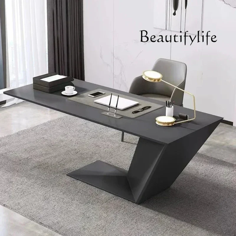 ZL Aesthetic Wide Office Desk Standing Mini Chair Writing Executive Computer Desks Study White Wooden Table Bureaua Furniture