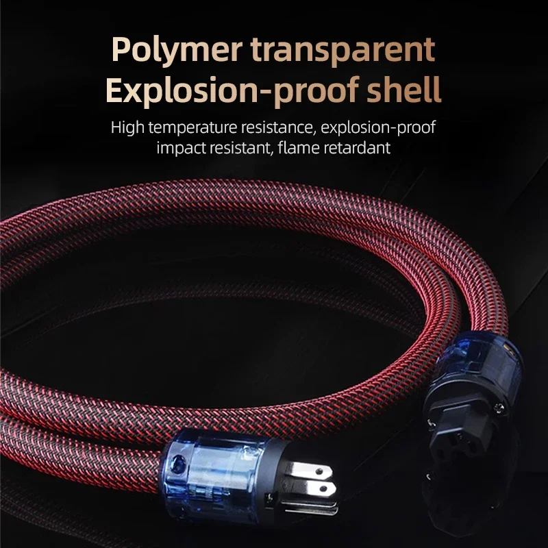 CYKO Cable de alimentación HiFi 6N OCC Cable de Audio de alta gama enchufe UE/EE. UU. conexión de blindaje Cable de alimentación del amplificador de filtrado ﻿ Filtro 1-3m