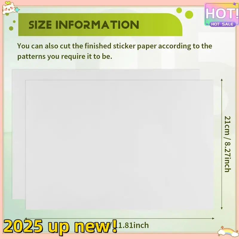 Classy-25 Sheets Printable Vinyl Sticker Paper Self-Adhesive Waterproof Matte White Printing Paper Sheet, For Inkjet Printer