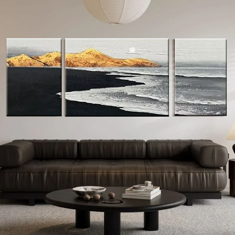 Hand-painted oil painting backed by Jinshan living room sofa background decorative painting sandstone three-dimensional