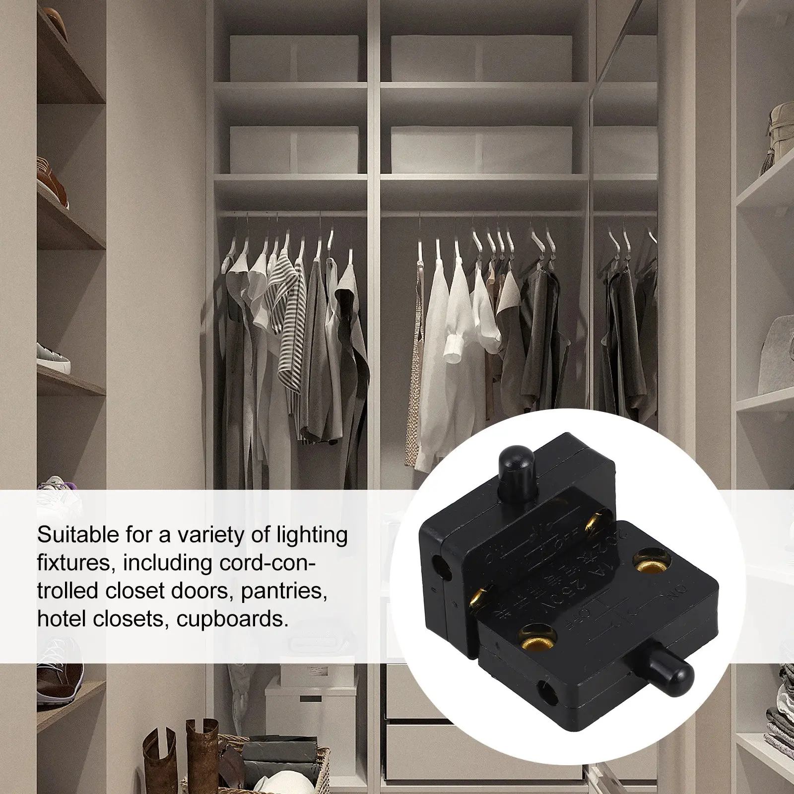2Pcs Automatic Door Light Switch Closet Cabinet Touch Switch Wardrobe Cabinet Door Light Control Easy Install Reliable