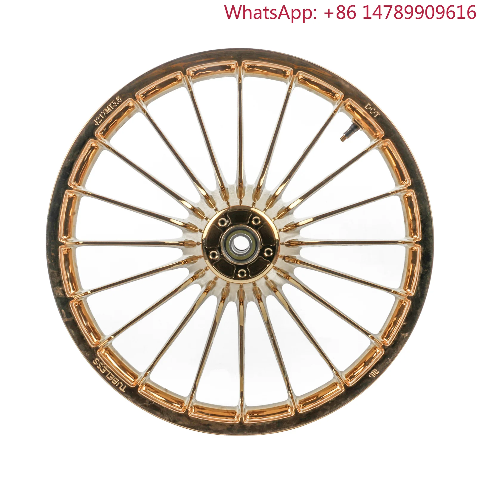6061-T6 Aluminum AlloyChrome Gold Aluminum Fat Spokes 18/21/23 Inch Motorcycle Wheels Rims For 18-later Harley Softail Fatboy Br