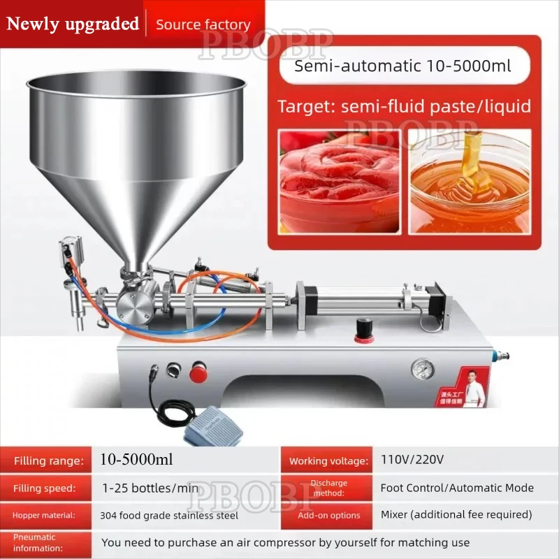 Semi-Automatic Magnetic Pump Filling Machine for Liquid Cream Water Chemical Food 500ml Capacity 1g Accuracy