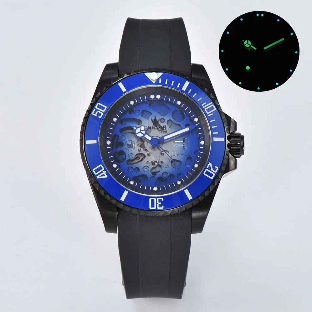 40mm NH35/NH70 diving watch for men with rubber strap Japan genuine NH35/NH70 automatic movement m268655-0010 can customize logo