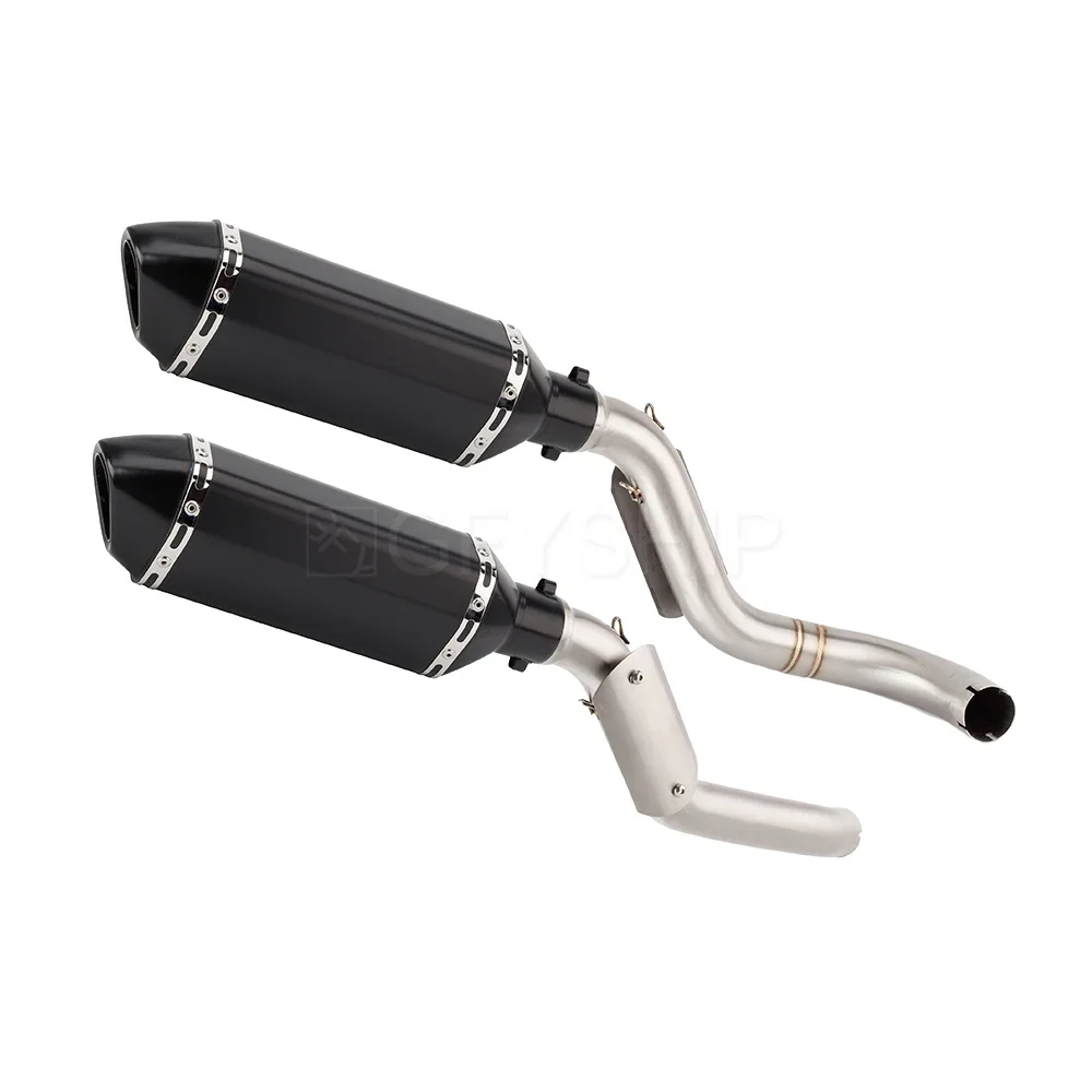 For Honda VTR 1000 VTR1000F Firestorm VTR1000  1997-2006 Escape Slip-on Motorcycle Exhaust Muffler With High Level Mid Link Pipe