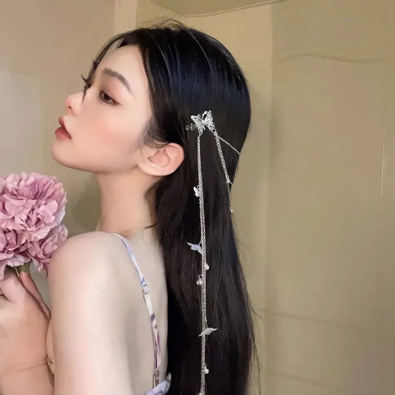 Costume Ancient Style Hair Accessories Bride's Wedding Forehead Chain Tassel Head Decorative Curtain Flowers