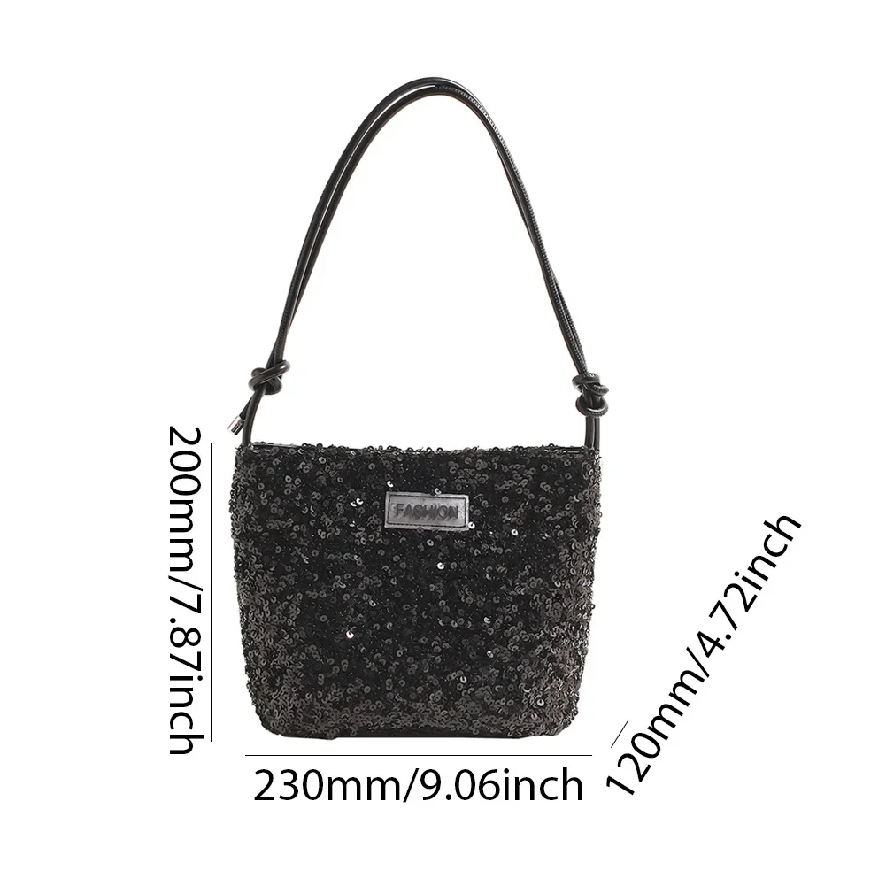 Women Shinny Crossbody Bag Solid Color Sparkling Tote Handbag Large Capacity Glitter Satchel Bag Ladies Outdoor Daily Bag