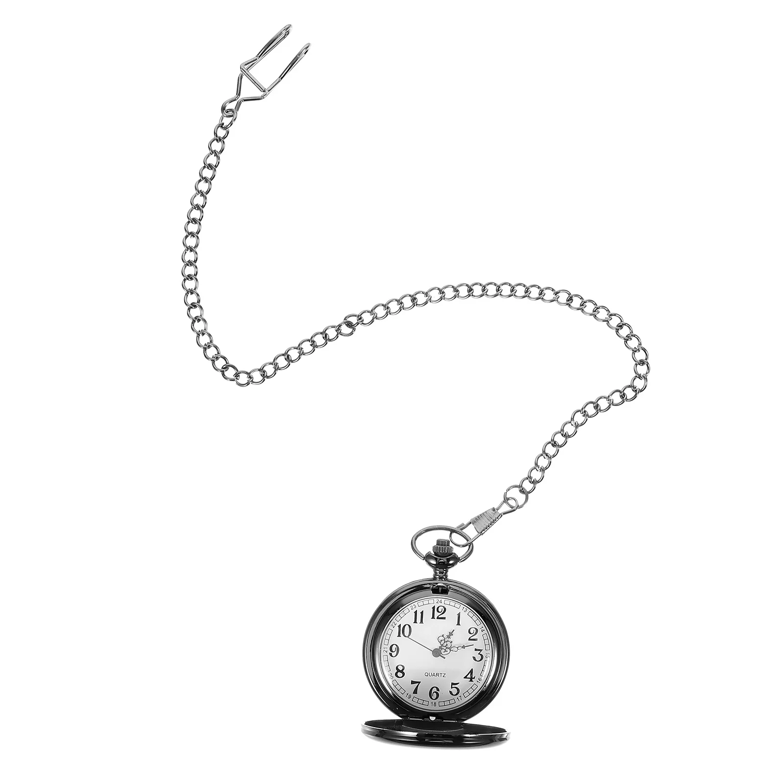 ساعة جيب معدنية للرجال، سلسلة ساعات جيب مزخرفة عتيقة، هدية أنيقة لعيد الأب، هدية إبداعية لعيد ميلاد الأب