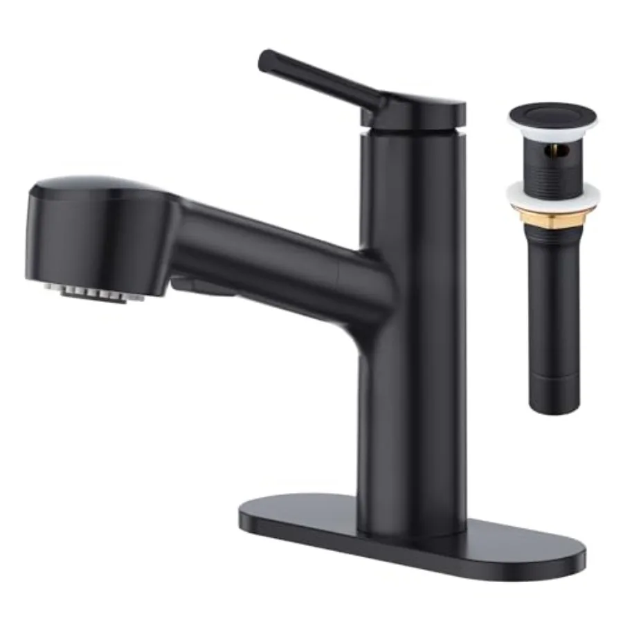 

Bar Sink Faucelk Baroom Faucet wi Pop Up Drain Stopper Overflow Small Sink Kitchen Faucet wi Pull Out Sprayer Baroom Sink Stopp