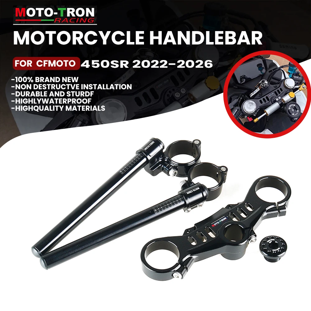 MOTO-TRON Motorcycle CNC  Handlebar Clip On Ons Fork Handle bars Clip ons  For CFMOTO 450SR 450 sr  2022-2026