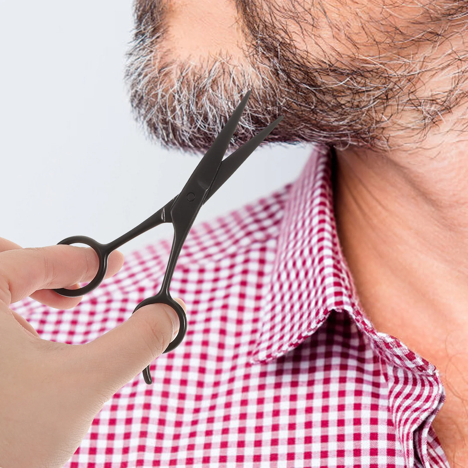 

3pcs Stainless Steel Beard Scissors Set Mustache Trimming Shears For Men Durable Portable Grooming Tool Home Use With Pu