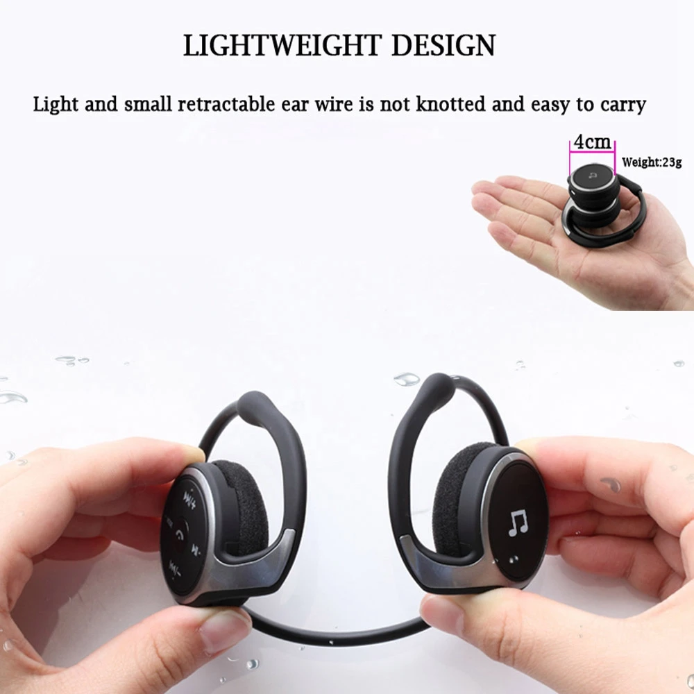 Suicen AX-698 Sports Headphones Bluetooth Support 32G TF Card FM Radio Portable Wireless Headphones Black KXH