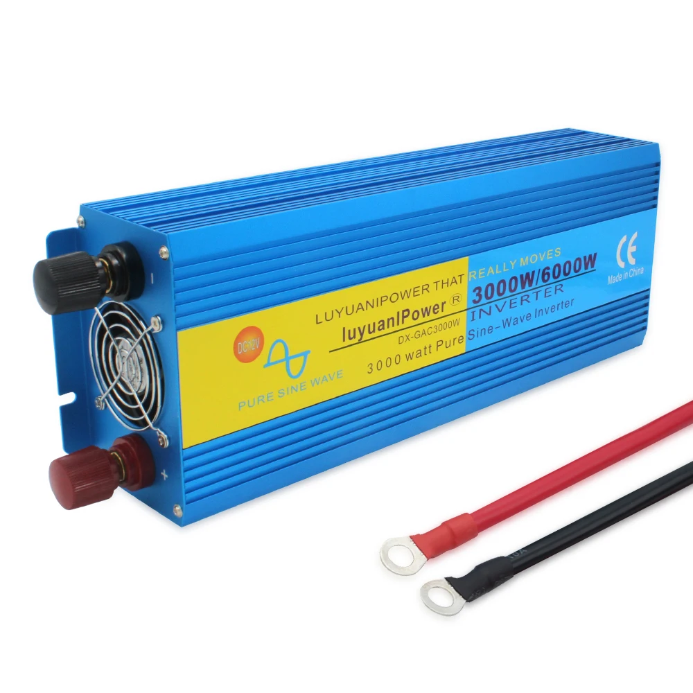 Lvyuan 6000W Peak Inverter DC to AC 12V 240V Pure Sine Wave Power Inverter Car Transformer Three Sockets With Soft Starter