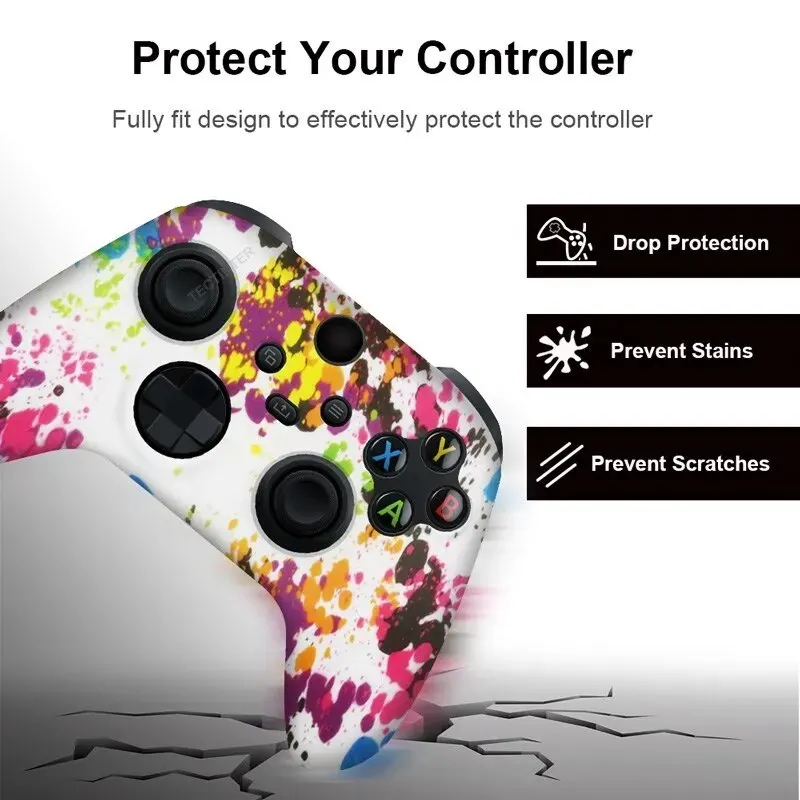 حافظة سيليكون لينة لسلسلة Xbox ، جلد واقي للتحكم ، ملحقات لوحة الألعاب ، أغطية قبضة الإبهام ، غلاف غطاء عصا التحكم ، X, S