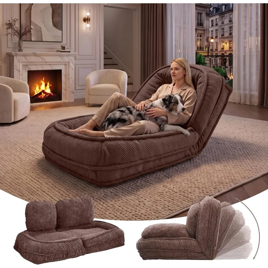 Human Dog Bed, Lazy Sofa Couch, Plush Floor Gaming Chair, 5 Adjustable Position, sit, Sleep, fold, Suit to Put in Bedroom, Livi