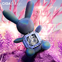 CIGA Design Women Purple Automatic Watch Ladies X Series Square Ceramic Skeleton Mechanical Wristwatches Fashion Couple Watches