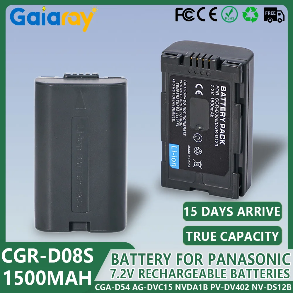 

1500 мАч CGR-D120 CGR-D08S CGR D120 D08S аккумулятор для камеры Panasonic CGA-D54 AG-DVC15 NVDA1B PV-DV402 NV-DS12B NV-DS15 NV-DS150B