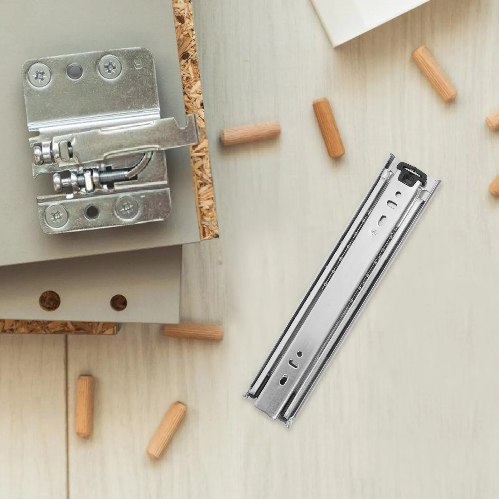 

2pcs Stainless Steel Full Extension Ball Bearing Drawer Slides 10 Inch Side Mount Heavy Duty Metal Cabinet Rails For Kitchen