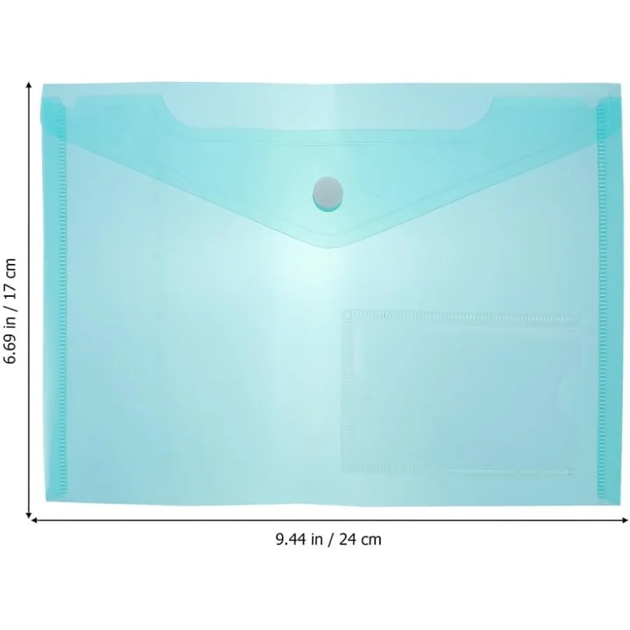 Busta in plastica da 6 pezzi Folde Pocket Folde Trasparente Documento Tasche per buste A5 File impermeabile trasparente con pulsante Sp per carta