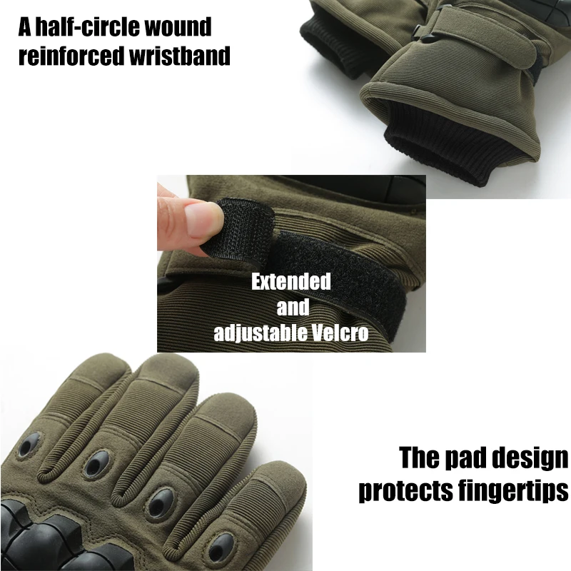 

Fleece-Lined Thickened Thermal Tactical Gloves for Motorcycle, Mountaineering & Skiing – Cold & Windproof Winter Warmth Gloves