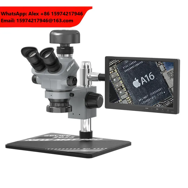 Sunshine RL-M5T Pro-B11 0.7-5.0X Zoom Trinocular Stereo Microscope With HDMI Camera LED Optical Microscope For Phone Repair