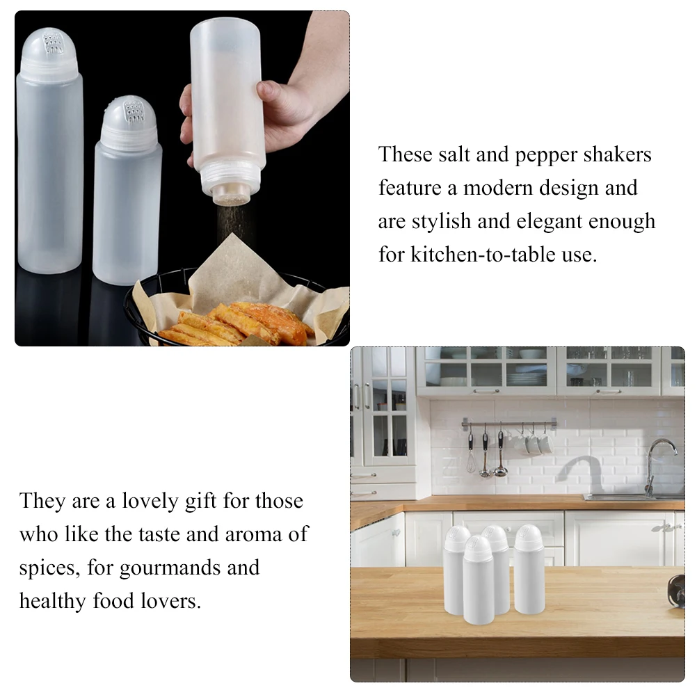 

4Pcs Spice Bottle Kitchen Seasoning Jars Salt Pepper Shaker Containers Premium Material Safe Home Commercial Use