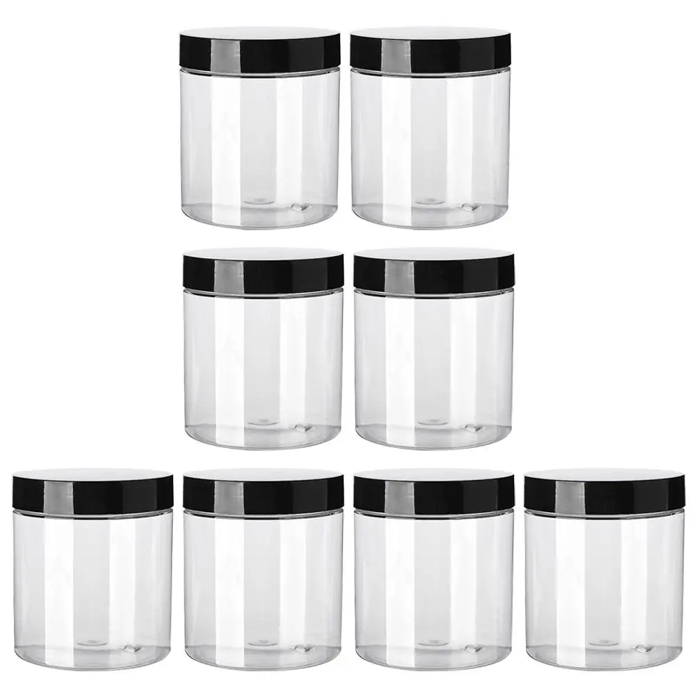 

8 Pcs Empty Bottle Clear Travel Containers Small Capacity Lightweight Cream Jars Refillable Wide Mouth Plastic Storage