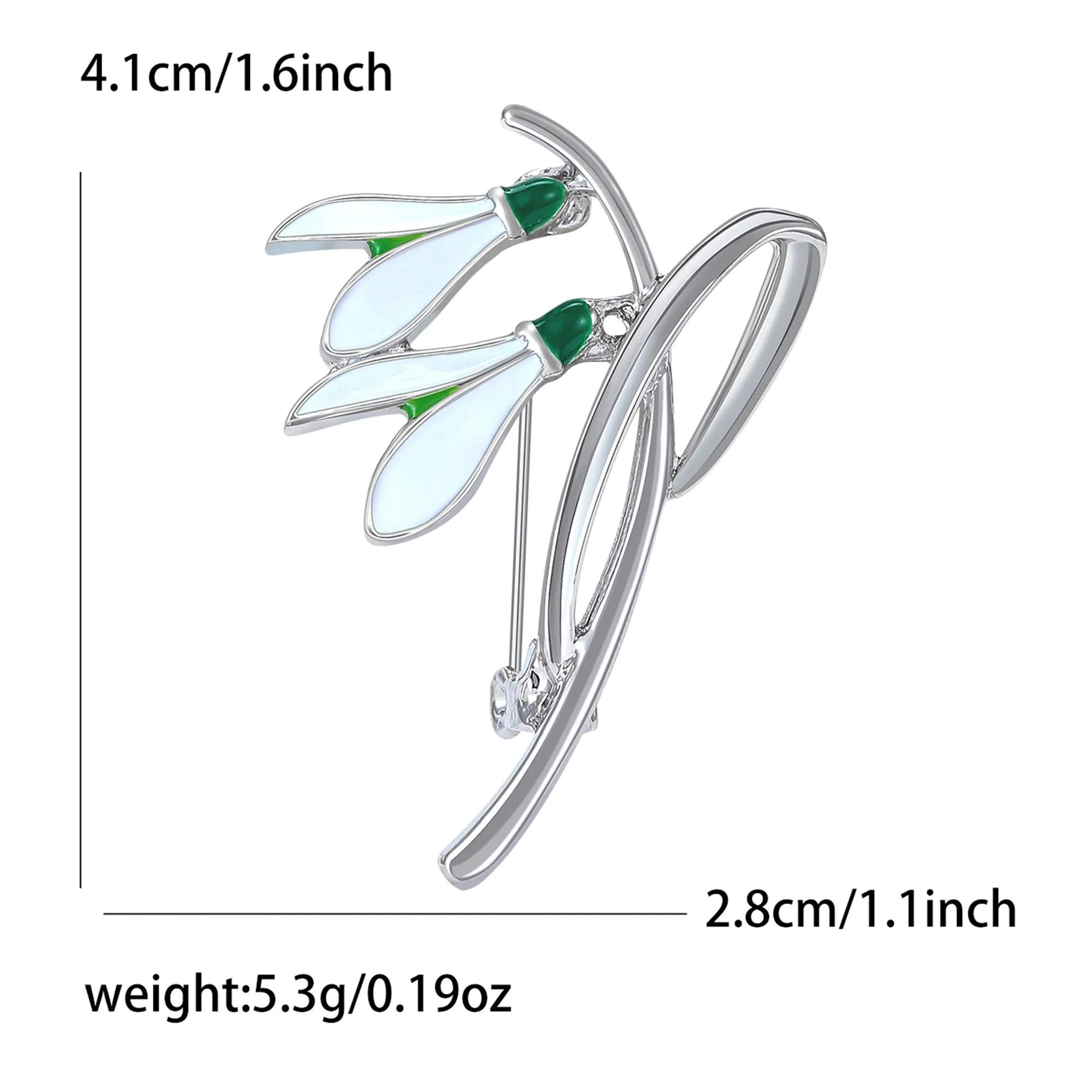 Beaut&Berry Luxury Snowdrop White Flower Brooches for Women Plant Pins Casual Party Friends Accessories Fashion Gifts Decoration - Image 3