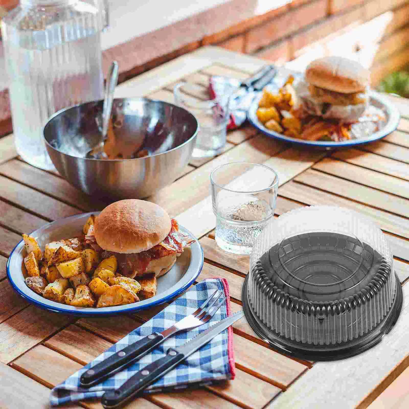 Cake Boxes with Clear Lids Cupcake Container Stand Reusable Plastic Containers Carrier Portable Cookie