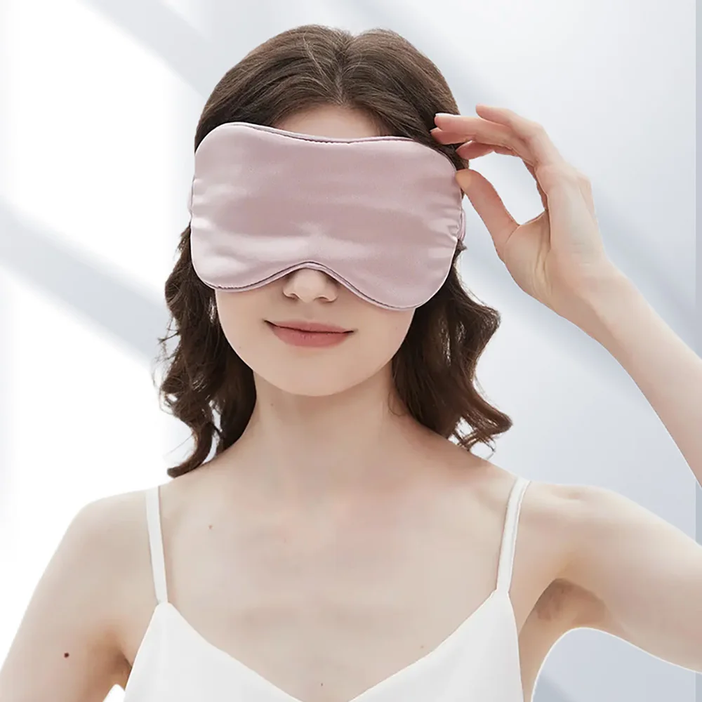 Schlafmaske aus 100 % Maulbeerseide für Männer und Frauen, Augenabdeckung, große Augenbinde für Total Blackout, Größe 20 x 8,5 cm – Detail 6