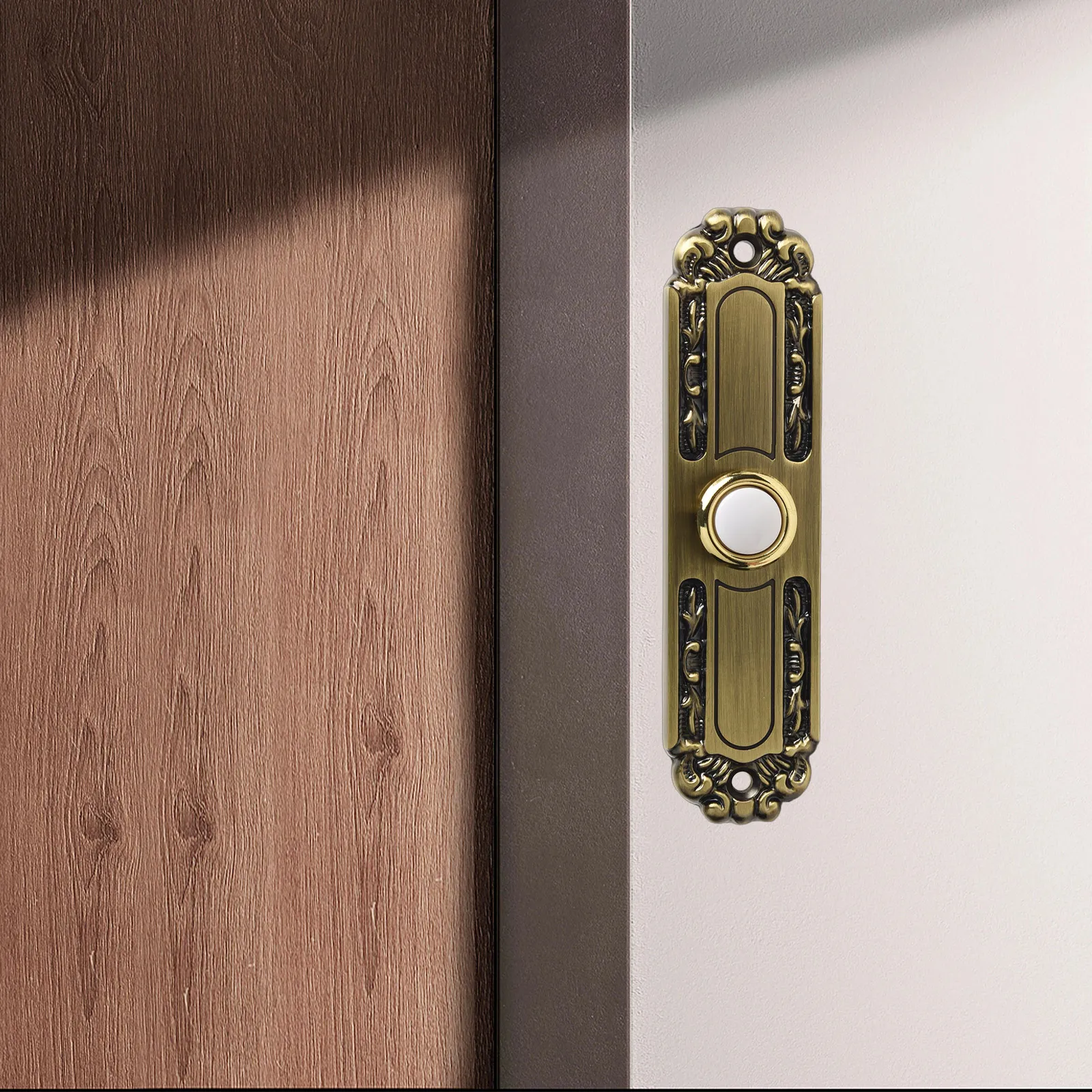 Antique Bronze Lighted Doorbell Button Wired Door Bell Push Buttons Rectangular LED Door Chime Wall Mounted Doorbell Switch