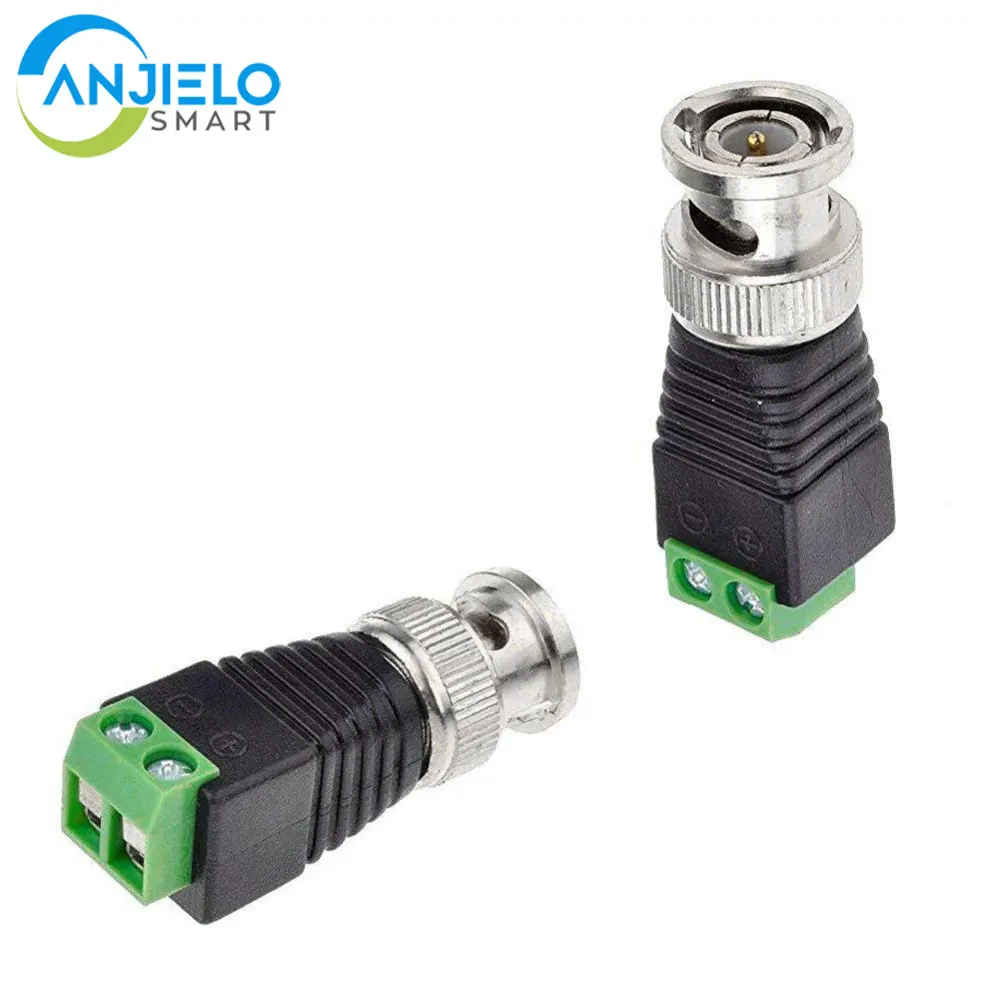 2 conectores BNC de piezas para cámara de vigilancia, accesorios de sistema CCTV, CAT5 coaxial