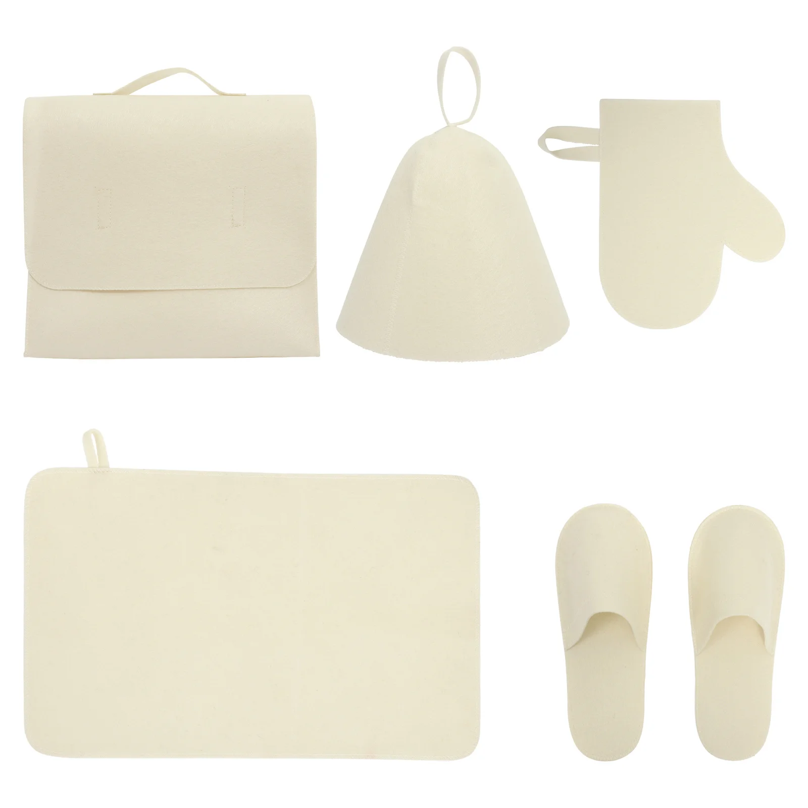 

1 set 1 Set Felt Sauna Hat Glove Bathing Cap Heat Insulated Water Absorbing Lightweight Portable Sauna Supply For Home Swimming