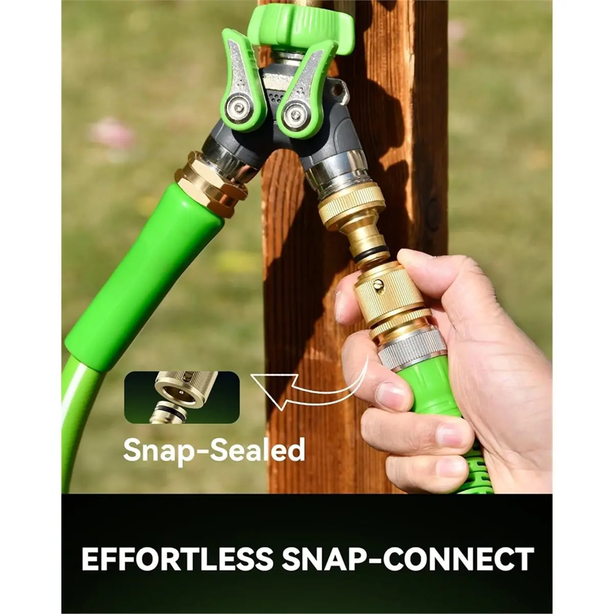 A23PBG Garden Hose Quick Connectors,Duty Solid Brass 3/4 Inch GHT, Universal Leak-Proof Fittings for Water Hose Connection