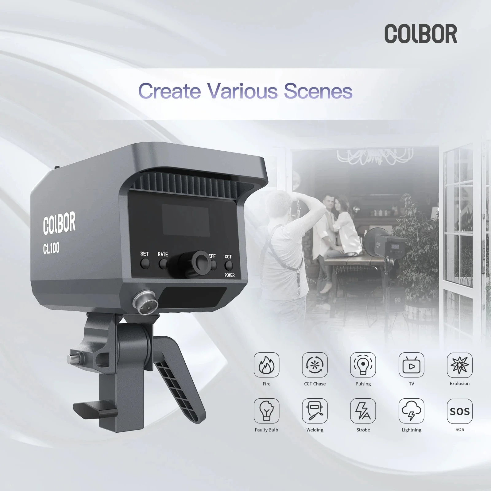 2025 رائجة البيع Synco Colbor CL100 CL100W ثنائي اللون 2700-6500K CL100-M 5600K LED الفيديو التصوير الفوتوغرافي ضوء التحكم التعريفي للتصوير الفوتوغرافي #5