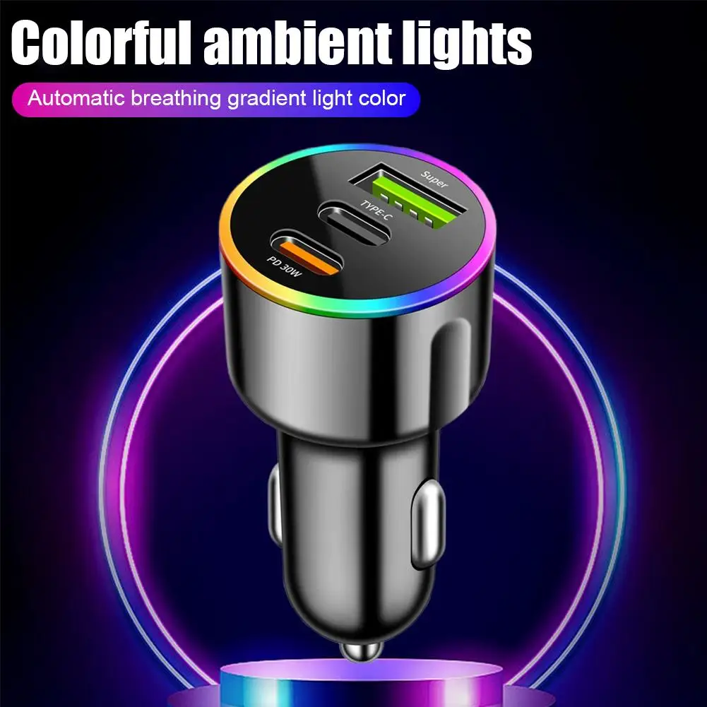 Car Charger Mini Type-C Dual USB Charger PD36W Fast Charging Car Cigarette Lighter 12-24V Cell Phone Charger Adapter