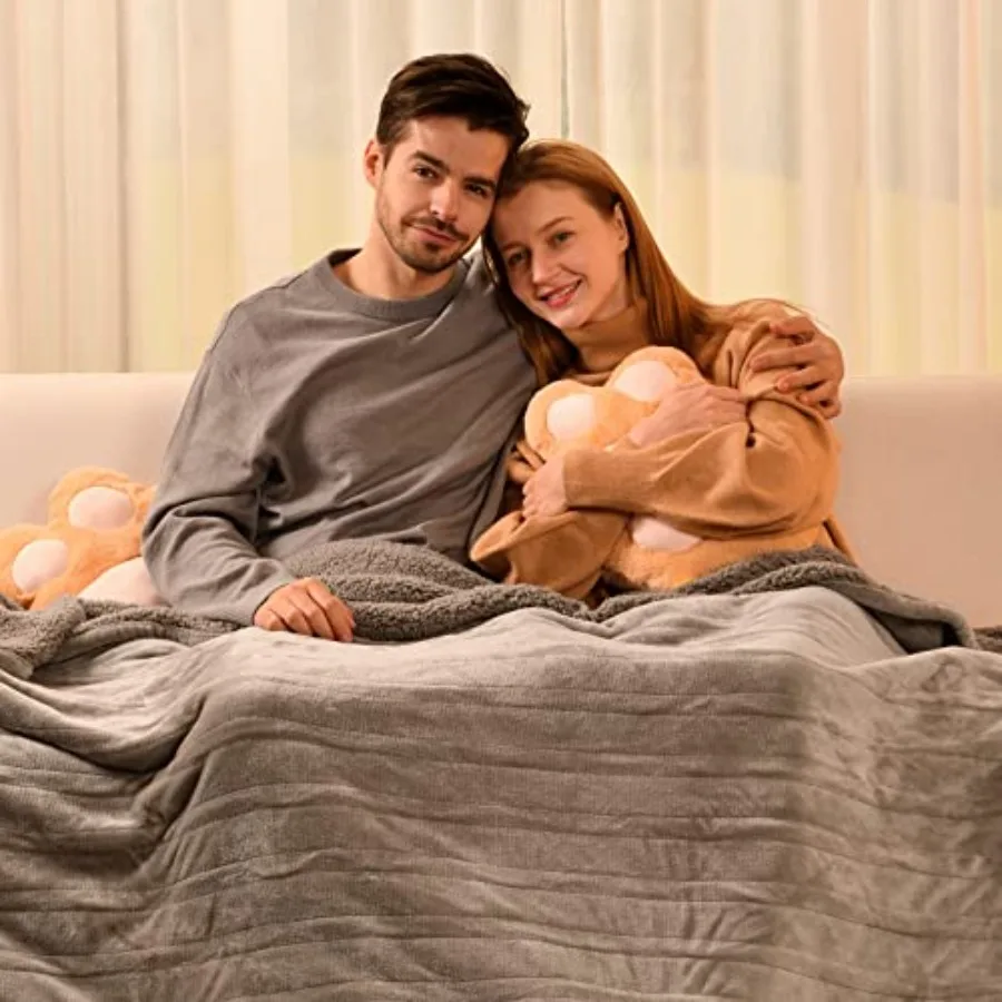 

Electric Blanket Twin Size 62" x 84" Velvet and Sherpa Heated Blanket 5-Year Warranty 10 Heating Levels and 1-12H Auto Off Over