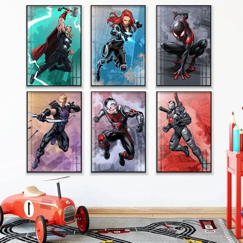 Marvel Legends Poster Spiderman Iron Man Captain America Avengers Canvas Painting Wall Art Gift Home Decoration Room Decor Cuadr