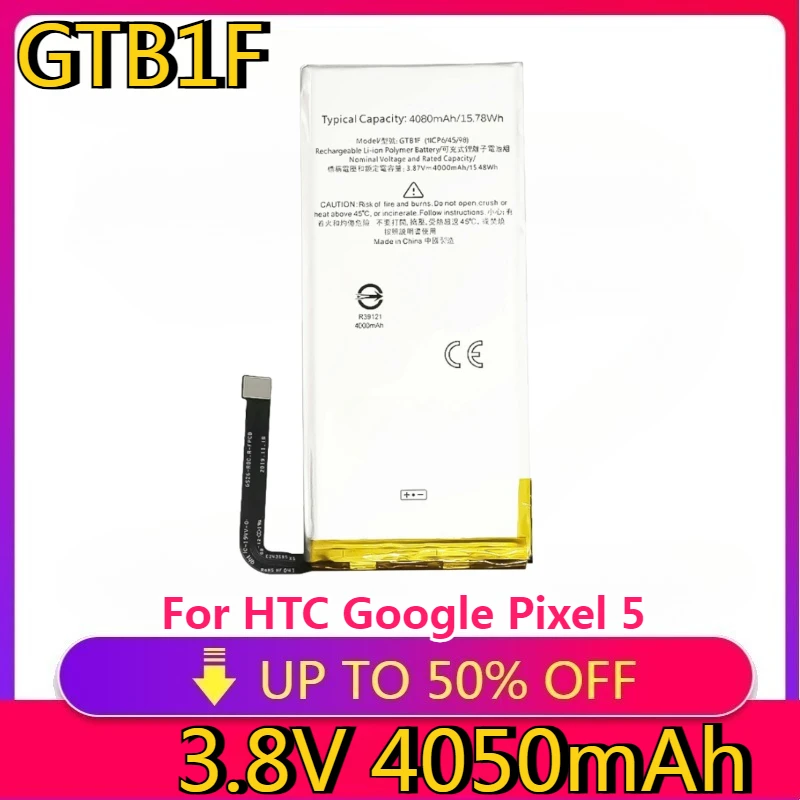 

New GTB1F 4080mAh Pixel 5 Replacement Battery For HTC Google Pixel 5 Pixel5 GD1YQ GTT9Q SmartPhone Batteries In Stock