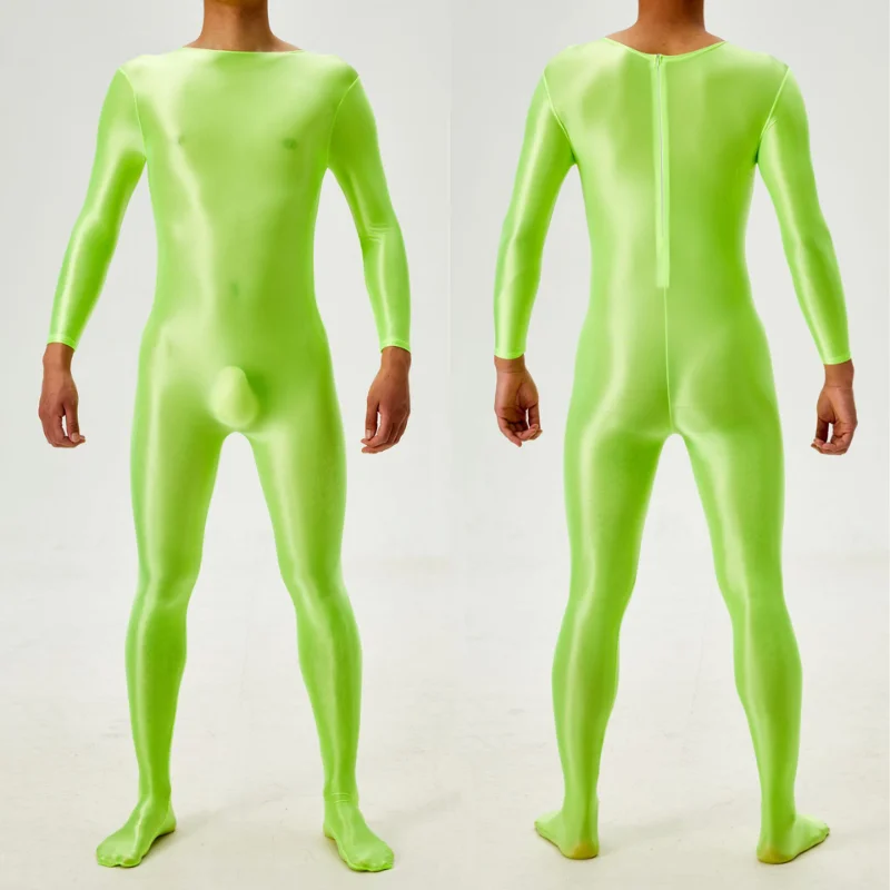 

Мужские универсальные колготки для всего тела, масляные блестящие высокоэластичные бесшовные комбинезоны, большой размер, молния сзади, сексуальные прозрачные чулки для тела