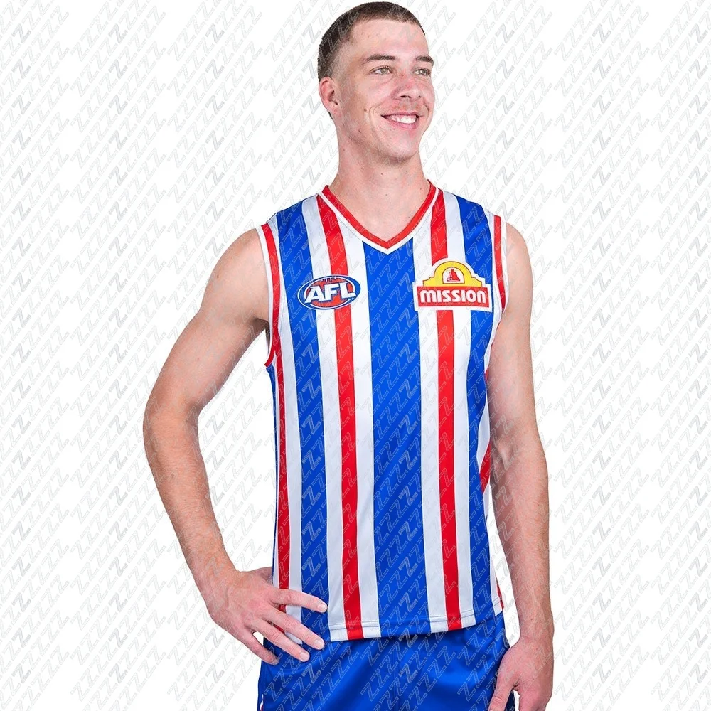 New Australian Style Rugby Jerseys, Western Bulldog Indigenous Training Jerseys, Youth Training Sportswear, Sports Vests