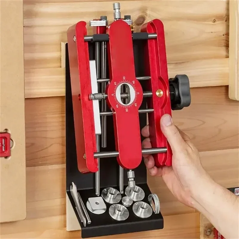 Woodworking 2 in 1 Punch Locator Gadget Precision Mortising Jig and Loose Tenon Joinery Jig Wood Engraving Machine Punching Tool