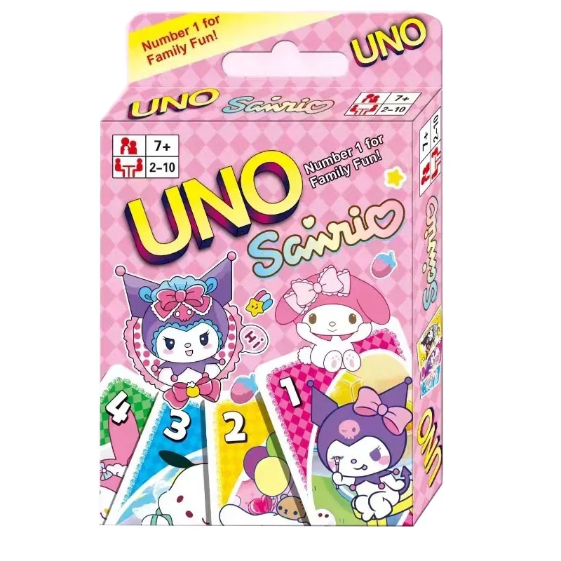 Mattel Games UNO sanrio juego de cartas para Noche Familiar con gráficos temáticos de programa de Tv y una regla especial para 2-10 jugadores