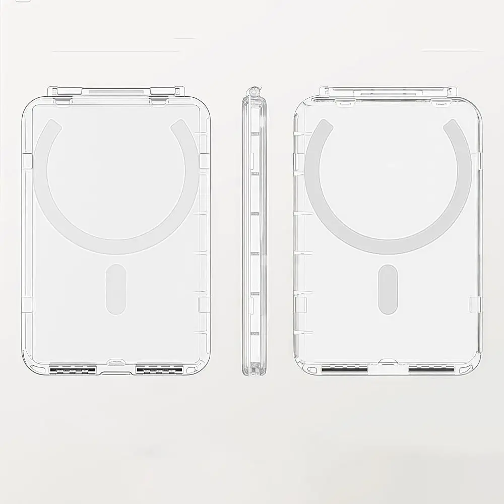 Transparent For MagSafe Card Sleeve 2 Card Slots Ultra-thin Magnetic Stand Card Holder Shockproof for iphone 17/16/15/14/13/12