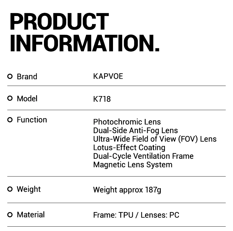 Kapvoe Neue Outdoor Photochromatische Skibrille mit Anti-Beschlag-Gläsern, UV400-Schutz, Skibrille für Männer und Frauen, Schnee-Sonnenbrille, Sportbrille – Detail 19