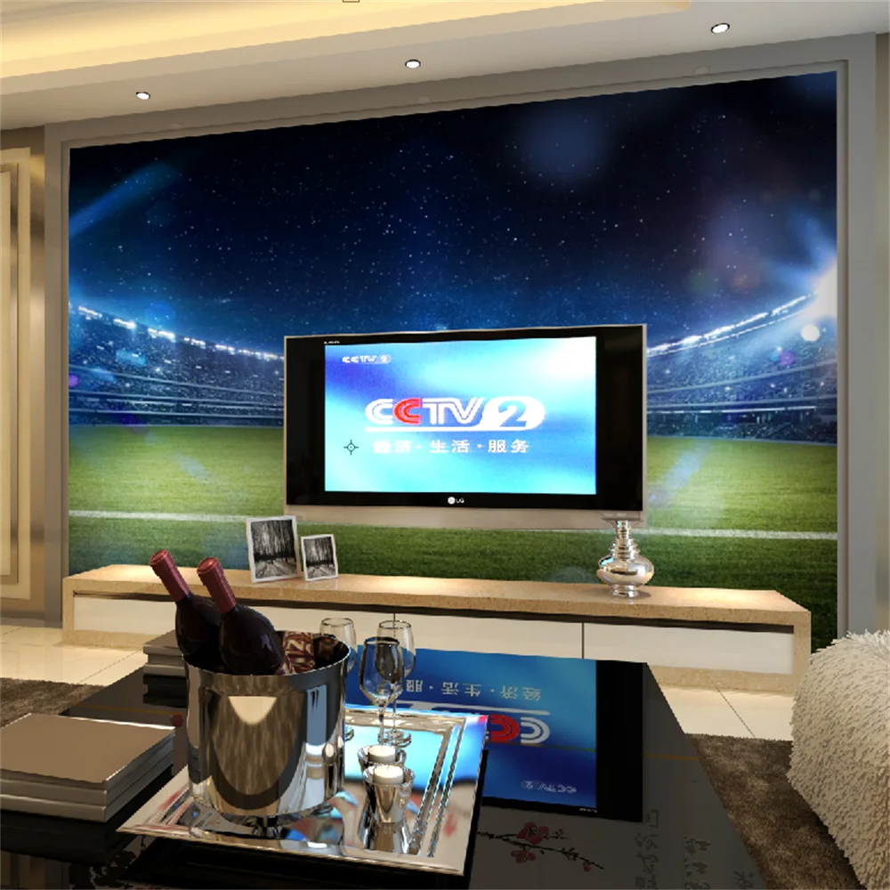 Custom wallpaper 3D solid mural painting huge football field TV background wall paper decoration painting Wallpapers Home Decor