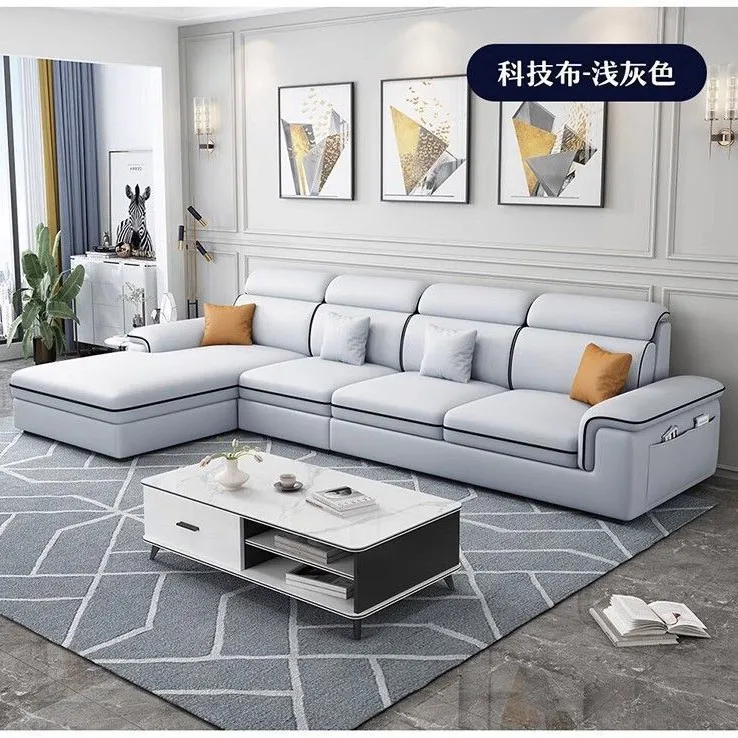 أريكة قماش حديثة وبسيطة لغرفة المعيشة الاسكندنافية، شقة صغيرة، أريكة من القماش بتقنية مخلب القطط #3