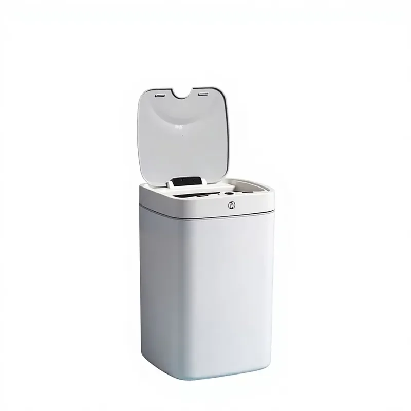 Square Smart Plastic Trash Can for Kitchen Bathroom Living Room Commercial Home Use Innovative Design Waste Bin Garbage